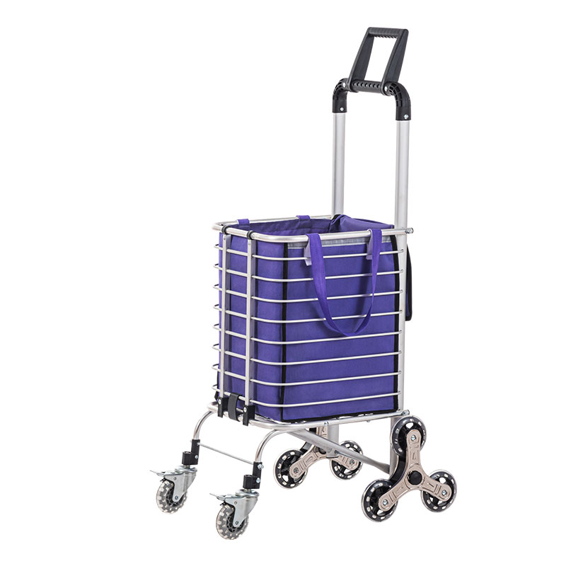 8 wheel mpịachi Aluminium Alloy Shopping Cart na akpa